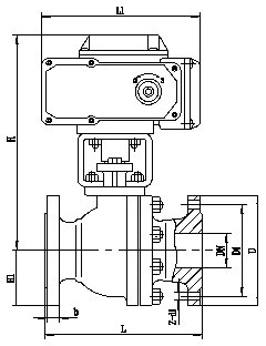 Q941F-25C型电动球阀，电动法兰球阀